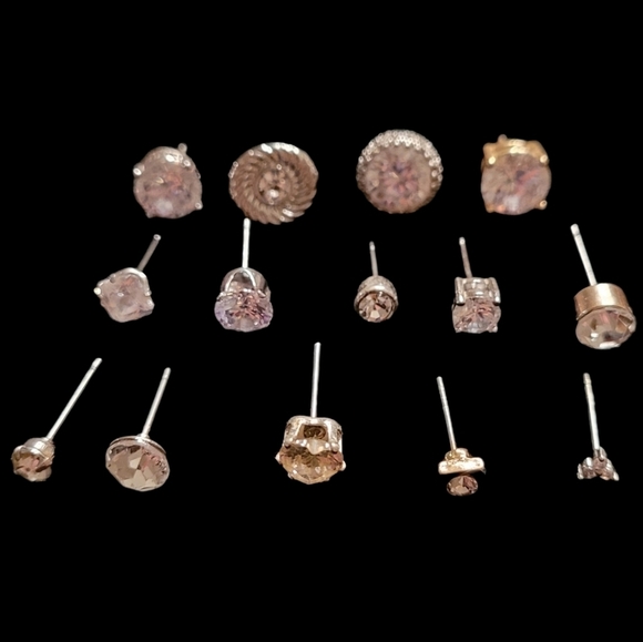 CZ - Single Earrings Set of 14 - Picture 1 of 4